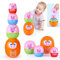 Wanonoo Montessori Toys for 1 2 Year Old, 8PCS Stacking Toys for Toddlers, Piggy Nesting Stacking Eggs Toys, Educational Bath Baby Toy 12 18 Months Birthday Gifts for 1 2 3 Year Old Girl Boy Present