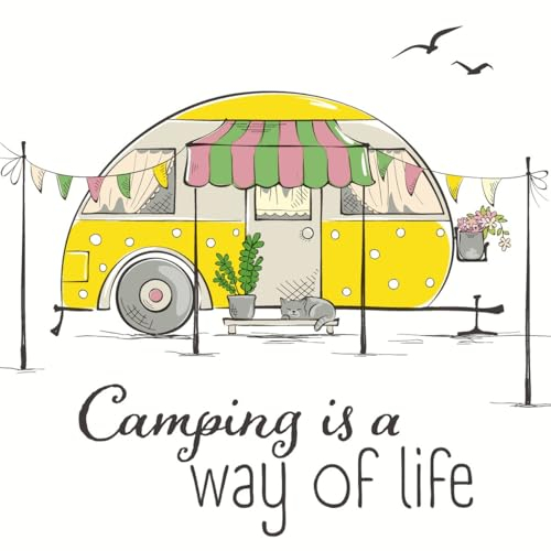 20 Servietten Sommer Camping leben als Tischdeko. Papierservietten mit Motiv. Auch für Decoupage und Serviettentechnik 33x33cm