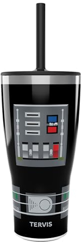 Tervis Star Wars Darth Vader Breastplate Detail Insulated Tumbler, 30oz - with Straw Lid, Stainless Steel