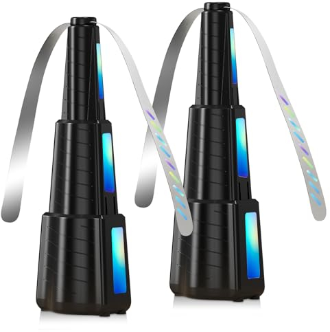 zeroto Ventilateur Anti Mouches, 2 PC Répellante Fan par Extérieur Intérieur Mouches et Ventilateur Rechargeable avec 2 Feuilles de Ventilateur et Crochet Anti-Moustique Éloigne Les Mouches
