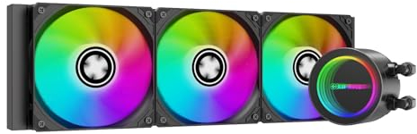 Xilence LQ360G.ARGB AMD/Intel 360mm AiO Wasserkühlung, Infinity Mirror, AM5/AM4, LGA 1851/1700/1151/1150/1155/1156/1200, 350W TDP, 3x 120mm ARGB PWM Lüfter, Gaming/Streaming/Rendering, schwarz