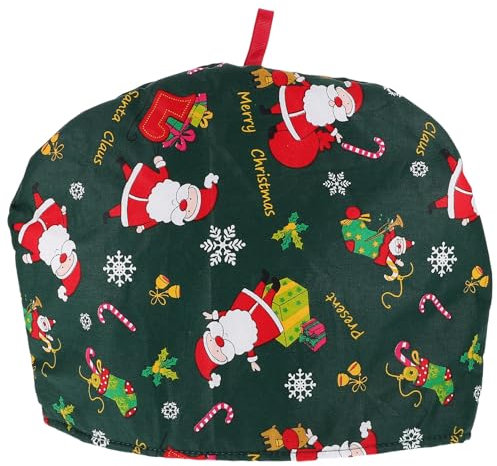 GLEAVI 1 Set Green Christmas Teapot Cosy : Cozy Reusable Kettle Cover Cotton Vintage Floral Teapot Xmas Teapot Protective Cover Teapot Home Decoration Cozy Thermal Cover Christmas Teapot Cozy
