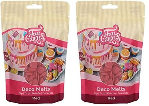 FunCakes Deco Melts Rojo - AZO Free 250 g (Paquete de 2)