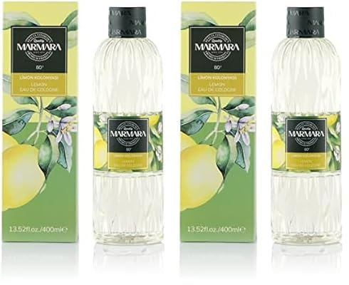 MARMARA Kolonya Zitrone 400ml mit Box | Türkisches Duftwasser | Aftershave | türkisches Hand Wasser | Rasierwasser | Kölnisch Wasser | traditionell türkisch | Eau de Cologne Lemon | 80 Alkohol