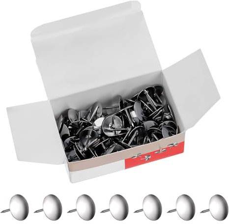 500 Stück Reißnägel Silber Reißzwecken Edelstahl Rostfrei Heftzwecken Metall 3/8 Zoll Runde Reißnägel aus Metall für Poster, Büro-Reißzwecken Pinnwand-Reißzwecken für Korktafeln die Wand