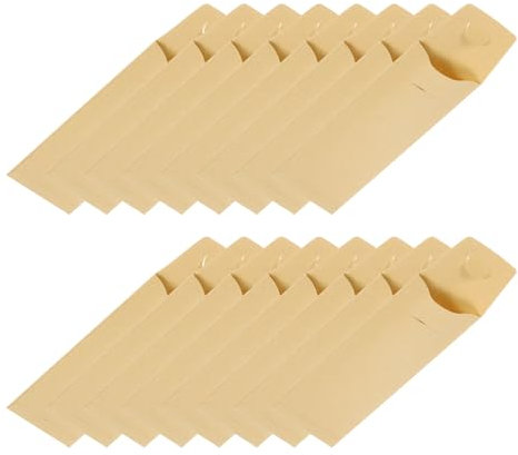 sourcing map 100 Pcs Paper Silverware Bags 7.7 x 2.8 Inch Disposable Silverware Sleeves Sealable Oilproof Kraft Paper Bag Utensil Holder for Cutlery Spoon Chopsticks, Brown