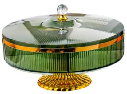 JISADER Plato para Servir en El Desierto, Bandeja para Secos Multiusos para Restaurante, Plato Decorativo de Cocina, Bandeja para Exhibir Pasteles, Verde, Individual