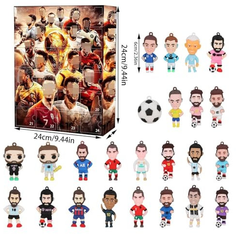 Bluecoolly Adventskalender 2024 Jungen Mädchen Countdown Zum Kalender-Fußball-Kit 24 Tage Zum BAU Einer Kalender-Fußball-Party-Geburtstagsdarstellungen