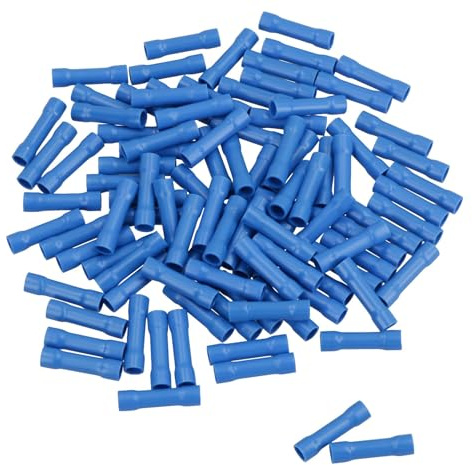 Insulated Straight Butt Connectors Electrical Crimps Terminals Blue 100pc