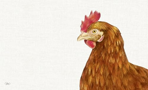 IHR - MCB 1072660 - Frühstücksbrettchen, Farm Hen, Huhn, Melamin, 23,5cm x 14,5cm, mehrfarbig, spülmaschinengeeignet