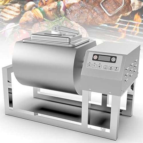 HNBYLMM Vakuum-Tumbler-Marinator, 18L Fleisch-Tumbler-Mariniermaschine mit Bidirektionaler Rotation und 3-Gang-Steuerung, 1-99-Minuten-Timing, für Chicken Steak Burger Shop