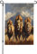 Bandera decorativa de doble cara con diseño de león corriendo, ideal para decoración de interiores y exteriores, disponible en dos tamaños