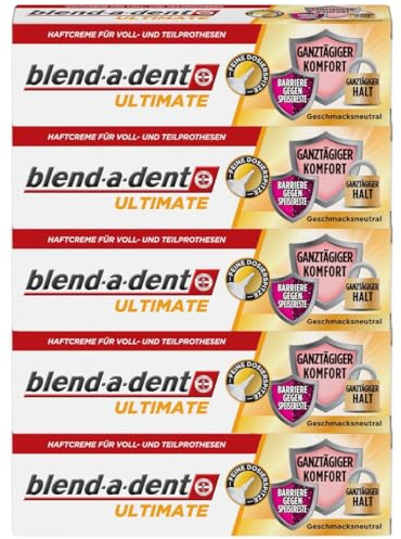 Blend-a-dent Ultimate Haftcreme für Voll- und Teilprothesen XXL 5er Pack, Made in Germany, Geschmacksneutral (5x 40g)