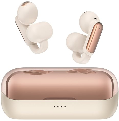 oraolo Cuffie Bluetooth Open-Ear Clip-On Auricolari Aperti | Bluetooth 5.4 Cuffie On Ear Aperti Controllo Touch 32H Cancellazione del Rumore IPX6 Impermeabile per Sport Fitness Oro Rosa