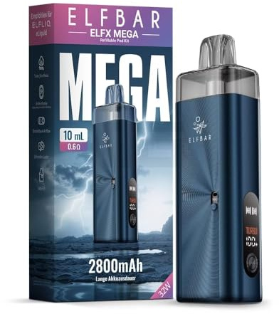 Elfbar ELFX MEGA - Basisgerät Pod System - 2800 mAh Akku - kein Liquid kein Nikotin enthalten (Navy)