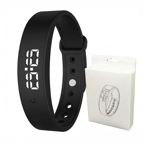 Waterproof Vibrating Alarm Reminder Watch, Silent Vibrating Alarm Wristband Temperature Measurement 10 Vibration Alarms, 3x Daily Temperature Monitoring for Hearing Impaired Deaf Heavy Sleepers