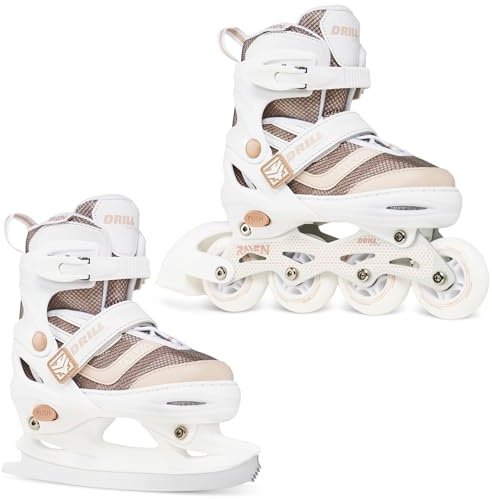 RAVEN Inline Skates Inliner für Kinder und Erwachsene OPTIONAL 2in1 mit Schlittschuhen verstellbar