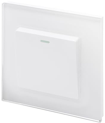 RETROTOUCH Crystal Single Light Switch, White Glass, 2-Way, 10AX