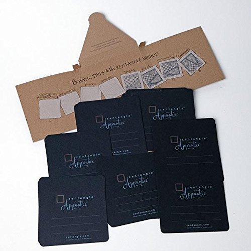 Zentangle Apprentice Black Bristol Paper Tiles - 21 (Black)