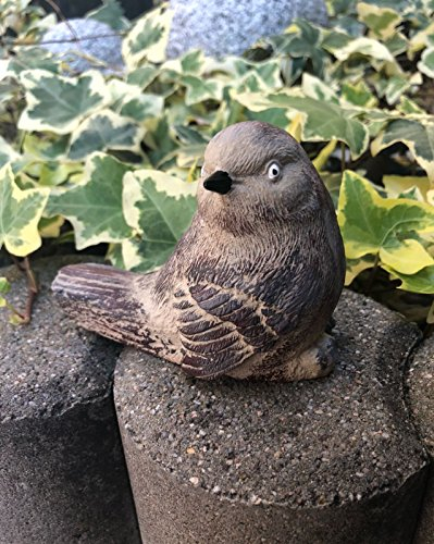 Radami Vogel Gartenfigur Handbemalt Figur Steinguss Gartendekoration Spatz #2