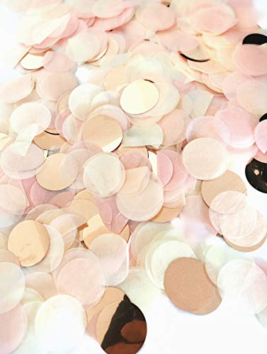 Konfetti rosegold mehrfarbig, 2,5cm rund, 30g, 1500 Stück – Party-Dekoration für Geburtstag, Hochzeit, Baby-Shower, Silvester