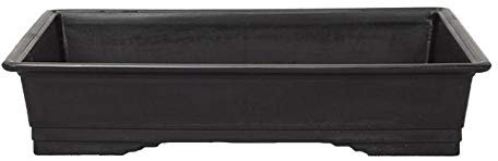 Maceta japonesa rectangular de plástico marrón para bonsai 31x21,5x5,5 cm - PG7