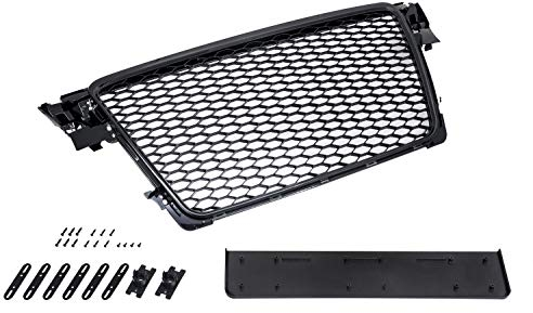 Kühlergrill Sportgrill Waben Glanz Schwarz Emblem Halter für A4 B8 8K 07-12