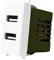 Modulo Caricatore USB X2 Da Muro 2 Porte USB 5V 2,1A,Colore Bianco, Compatibile Con Vimar Plana