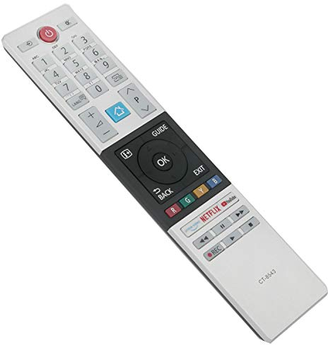 CT-8543 Mando a Distancia de Repuesto - Reemplace Control RC42151P 30101775 Remoto para Toshiba TV 32W2863DG 32W2863DA 40L2863DG 43V5863DG 43B6863DG 49L2863DG 49U6863DG 49V5863DG 55V5863DG 55U7863DA