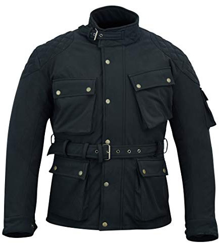 Warrior Protect Softshell Veste de moto Noir | Imperméable | Coupe-vent | Respirant | Tissu Hitech | Veste d'hiver pour homme - Noir - L