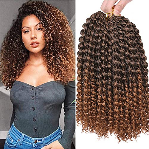 Xtrend 7 Pack 12 pouces Passion Twist Cheveux Vague D'eau Synthétique Crochet Tresses pour Court Passion Twist Tressage Cheveux Ombre Déesse Locs Bohème Curl Extensions de Cheveux pour Femmes T30#