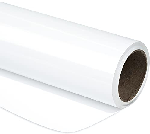 RUSPEPA Papier D'Emballage Métallique Blanc - Mini Rouleau - Papier De Couleur Unie Parfait Pour Mariage, Anniversaire, Noël, Baby Shower - 43 cm X 10 m