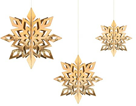 PartyDeco Dekorative Anhänger Sterne Papierbomben DIY für Weihnachten Silvester