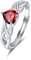 Keltischer Knoten Herz Geburtsstein Ringe 925 Sterling Silber Einstellbarer Verlobungs Rng Juli Geburts Stein Schmuck Geschenke für Damen Frauen