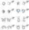 YADOCA 8 Pairs Hypoallergenic Earrings for Women Girls Surgical Steel Cubic Zirconia Heart Stars Rainbow Screw Back Earring Flower Multicolored Butterfly Stud Earrings Set