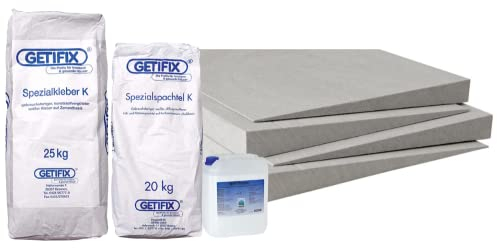 GETIFIX Anschlusskeile aus Kalziumsilikat für Wand & Decke! Komplettpaket inkl. Kleber, Spachtel und Grundierung für 6,25 Meter