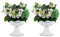 Nuptio Weiße Vase für Hochzeitsdekorationen - 2 Stück 16.4cm Höhe Metallblumen Trompetenvasen Mittelstücke für Hochzeitstische - Kleine Urne Pflanzer für Geburtstagsparty Wohnzimmerdekorationen