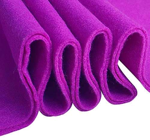 Jtnohx Tessuto di Feltro artigianale, 90X90CM Fogli di Feltro Morbido per L'artigianato, 1,4 mm Pannolenci Colorati Morbido per Cucire(Colore Viola)
