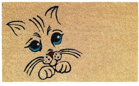 Banzaii Zerbino per Interno Esterno Casa, Tappeto Cocco con Retro Antiscivolo 40x70 cm - Miao