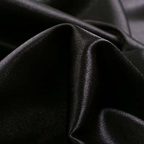 Yiemoge Satin-Fotografie-Hintergrund, Seide, glänzender Stoff-Hintergrund für Waren, Handwerk, Schmuck, Kosmetik, Lebensmittel-Fotoshootings und flache Verlegung (schwarz, 150 x 100 cm)