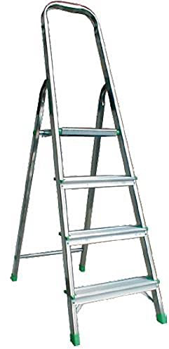 PROREGAL Metal Single Giraffe Einseitige-Aluminium-Bügelleiter | 3 Stufen | HxB 130x28cm | Leiter, Teleskopleiter, Trittleiter, Bockleiter, Sprossen-Doppelleiter, Stehleiter