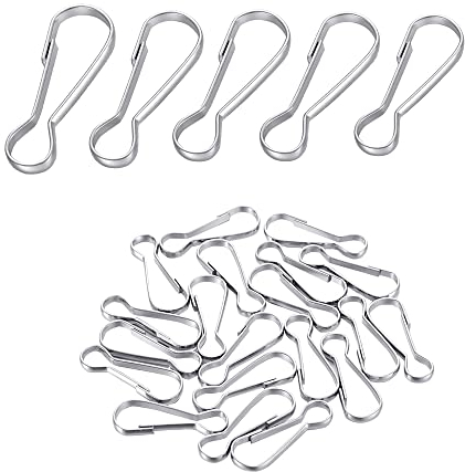 Metall Lanyard Snap Hooks, 50 Stück Federclips Haken DIY Lanyard Haken für Grommeten Flaggensocken Wäscheleinenschlüsselkette(20mm)