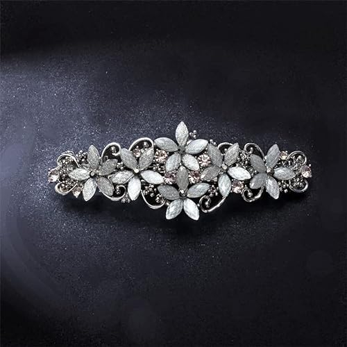 Kristall Französisch Haarspangen, Strass Vintage Haarspangen für Damen Mädchen Mode Exquisite Blume Haarspange Clip Braut Haar Accessoire Elegante Metall Haarnadeln Haarschmuck Muttertagsgeschenke