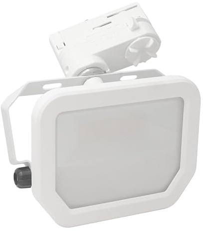 Xenterio LED-Flutlichtstrahler für 3-Phasen Stromschiene, Alu, 20W, 3000K (warmweiß), 2200lm, 100°, 55000h, weiß