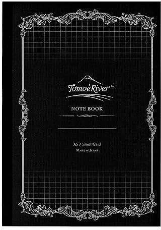 SAKAEテクニカルペーパー Tomoe River FP (52 g/m²) Notizbuch von SANZEN, 14,9 x 21 cm, 160 Seiten (80 Blatt), Softcover, 5 mm kariert, Weiß (SR-A5NB-HW)