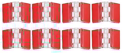 sourcing map 8Pcs Acrylic Hinges, 25x35mm Self-Adhesive Clear Hinge Transparent Continuous Piano Folding Hinges for Cabinet Drawer DIY Display Stand