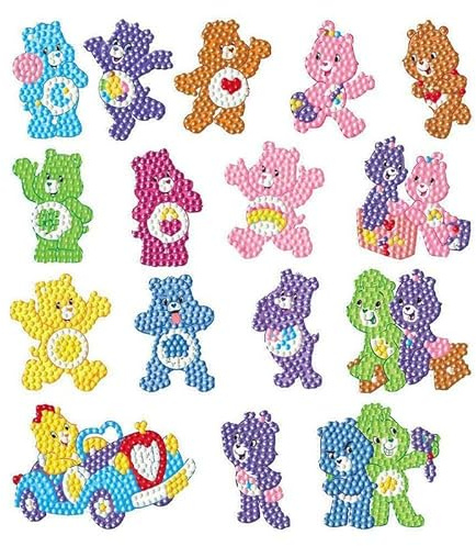 PearlGirl Kawaii Diamant Malerei Aufkleber, gelber Bär Tigger fürsorglicher Bär Bär Paar Edelstein Kunst Sets mit holografischen Diamant Kunstaufklebern Edelsteinmalerei