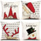 ZHAOMIMI 4er Set Dekorativ Kissenhülle Baumwolle Leinen Kissenbezug Dekokissen Sofakissen für Couch, Auto, Schlafzimmer 45x45 cm (Einfachheit Weihnachten)