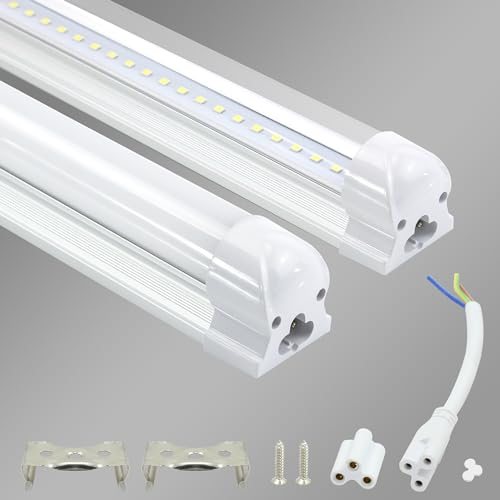 Cresmar 10er LED Röhre 120cm Leuchtstoffröhre komplett Set mit Fassung,18W 1700LM 3000K Warmweiß, LED Deckenleuchte erweiterbar, Led Lichtleiste Unterbauleuchte, Röhrenlampe, Milchige Abdeckung