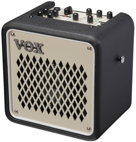 VOX - MINI GO 3 SMOKY BEIGE, Amplificador Combo para Guitarra y Voz Serie Transistor, 3W, Altavoz de 5 a 4Ohm, 11 Simulaciones, 8 Tipo de Efectos, Color Smokey Beige